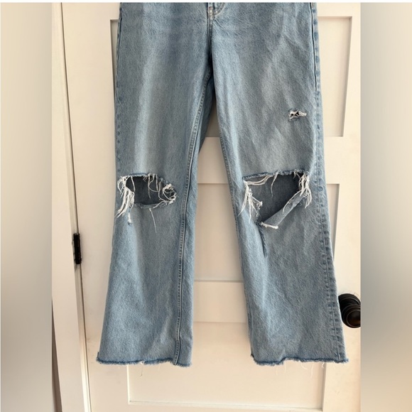 Zara TRF Ripped wide leg jeans size 6 - Picture 7 of 13
